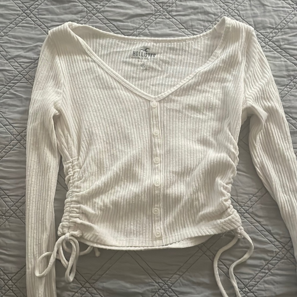 Hollister cream long sleeve. Gently worn